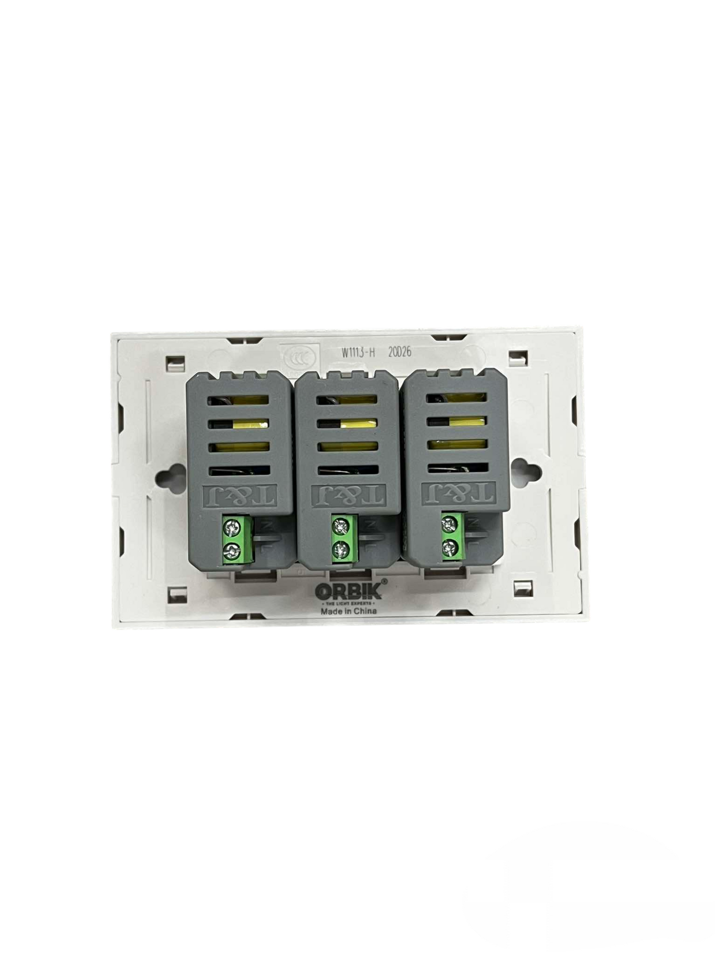 T&J Outlet 5V DC 2.4A USB-A with Plate Cover showing back wiring terminals and mounting frame