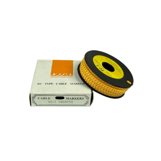 P Marker 2.6mm to 4.2mm cable management markers on a spool with packaging box from China vendor