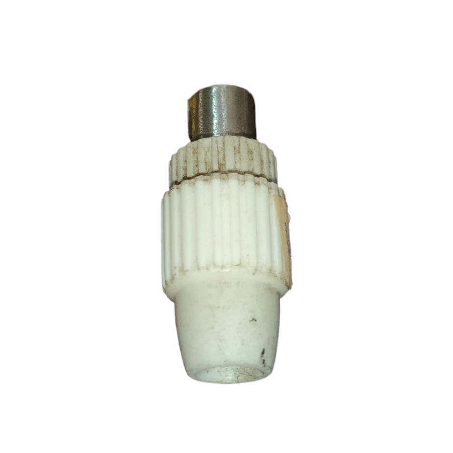 White PAL Plug Connector with metal tip for electrical circuitry and parts from local vendor