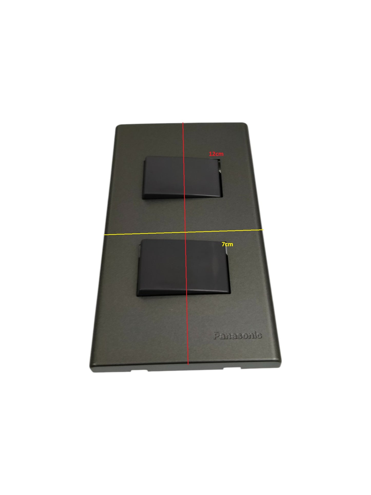 Panasonic 2 gang switch 4 way 16A 250V in sleek black design, ideal for home electrical installations
