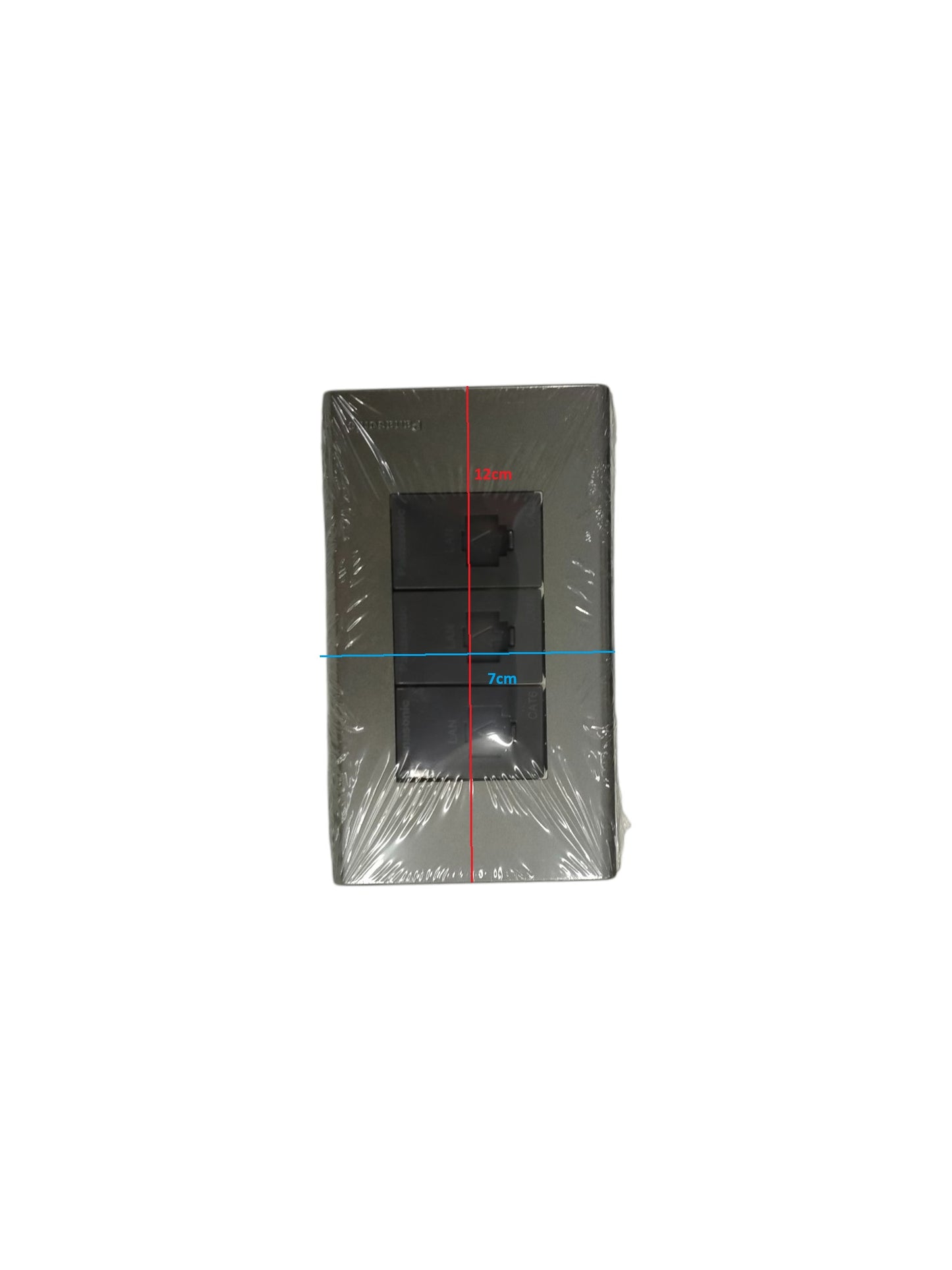 Panasonic 3 Gang CAT6 Data Modular Jack with black faceplate for data connectivity