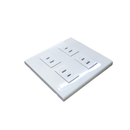 Panasonic 4 Gang Flat Pin Outlet 16A 250V white power point with four sockets