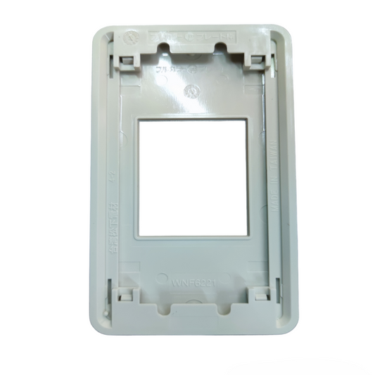 White Panasonic device plate cover for switches and power points with rectangular opening