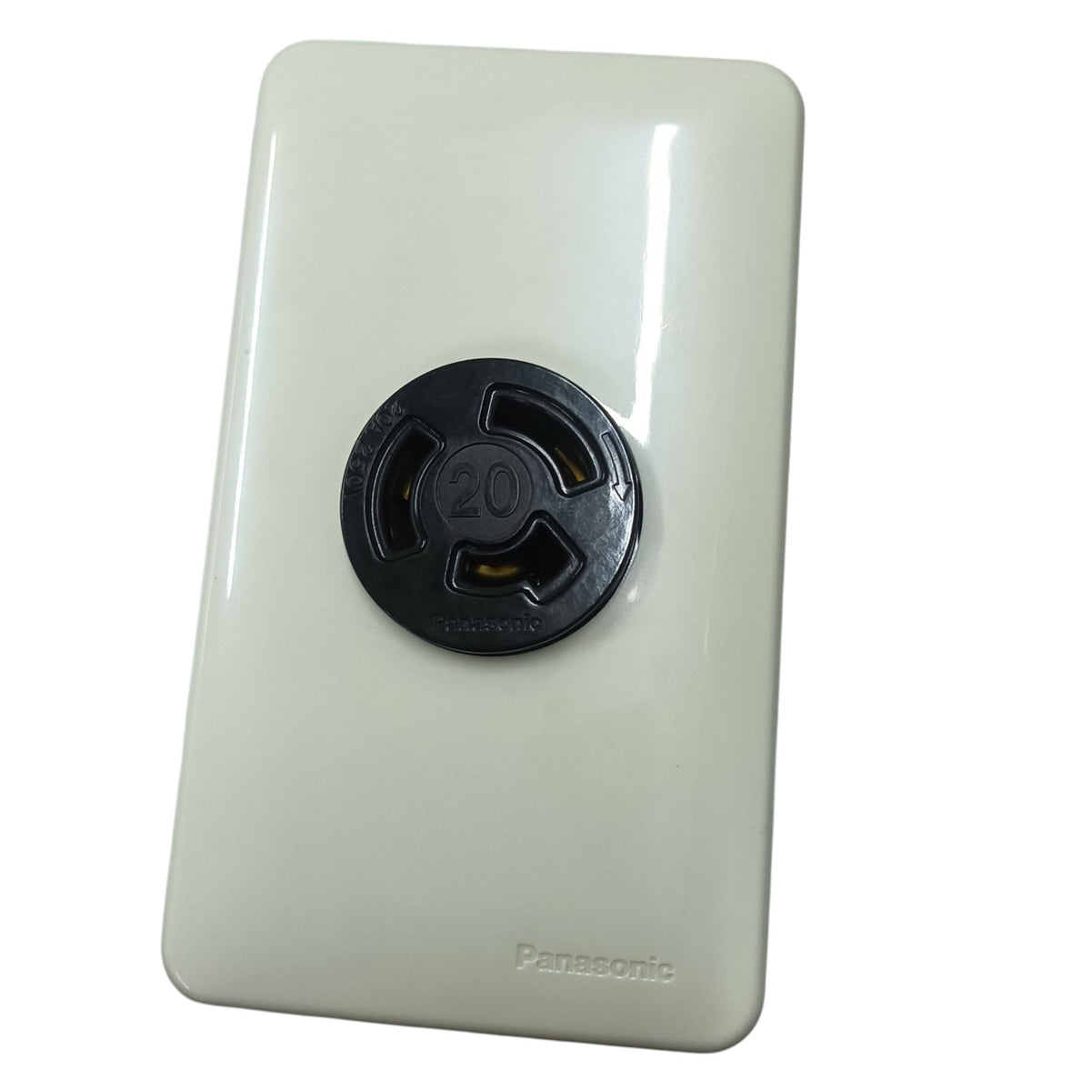 Panasonic industrial twist lock outlet 250V 20a white wall plate single receptacle