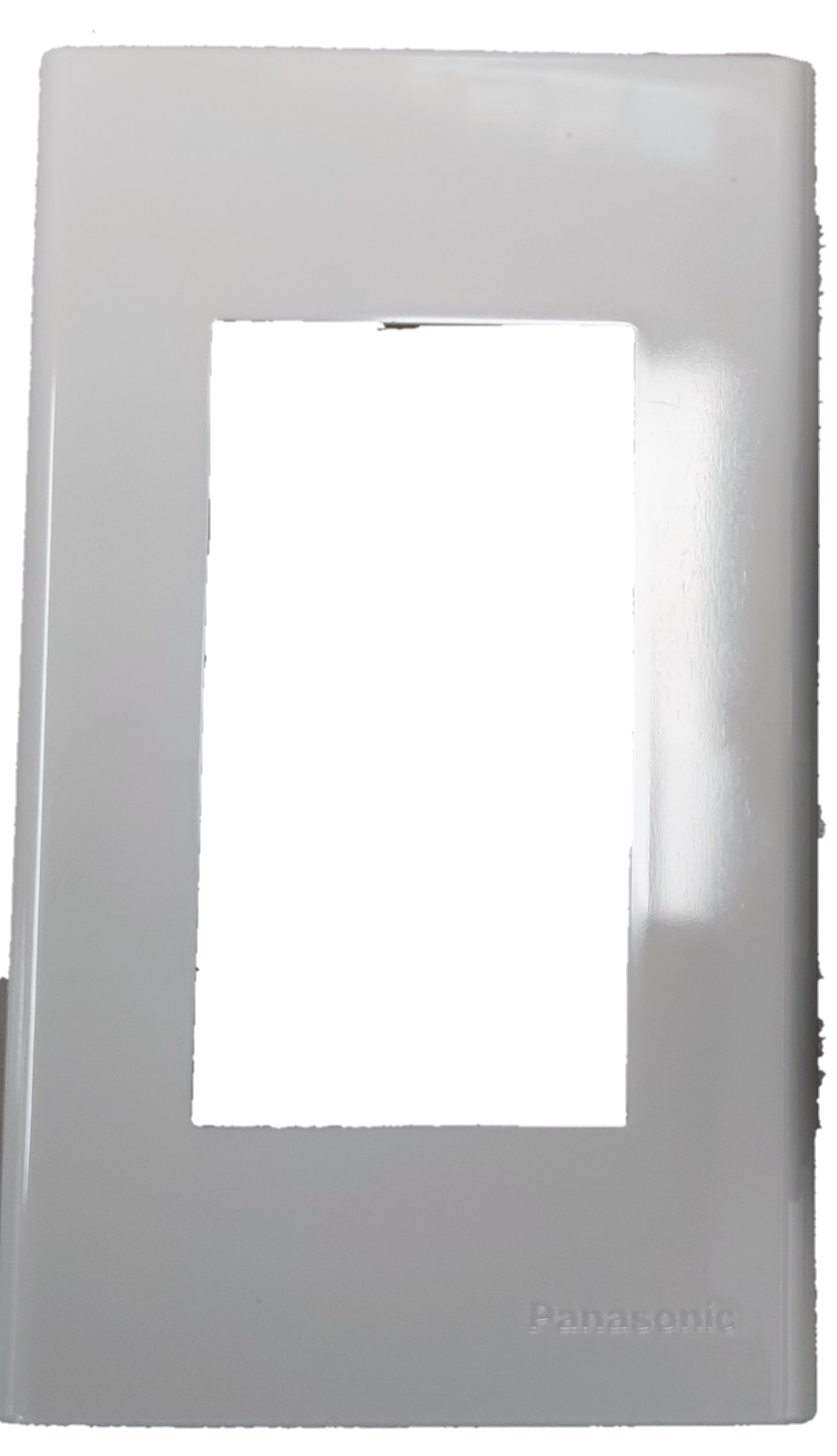Panasonic 3 gang plate white glossy rectangular switch faceplate with single large opening for modules