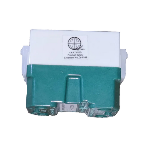 Panasonic universal outlet receptacle white and green modular wall power outlet with certified safety label