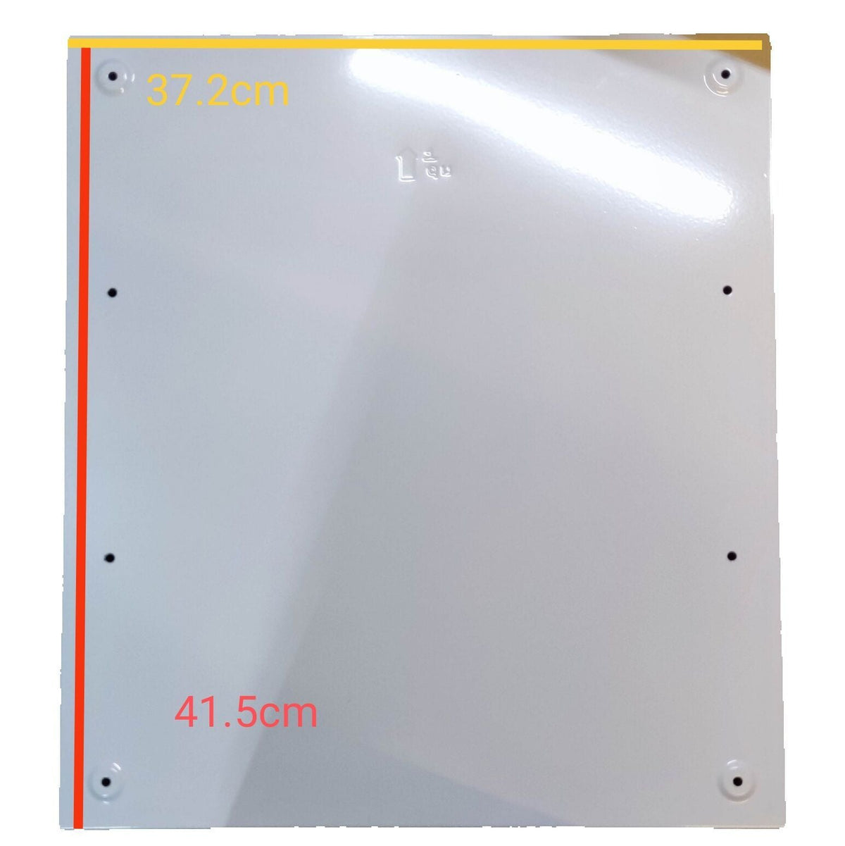 White Panasonic Panel Board 50A 2 Pole Main electrical enclosure with dimensions 37.2cm by 41.5cm