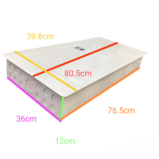Koten & Taiyou Panel Board 200A 250SP 2Pole Main white electrical enclosure with dimensions