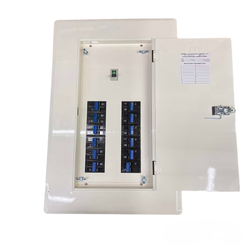Koten and Taiyou Panel Board 200A 250SP 2Pole Main electrical circuit breaker panel with open door