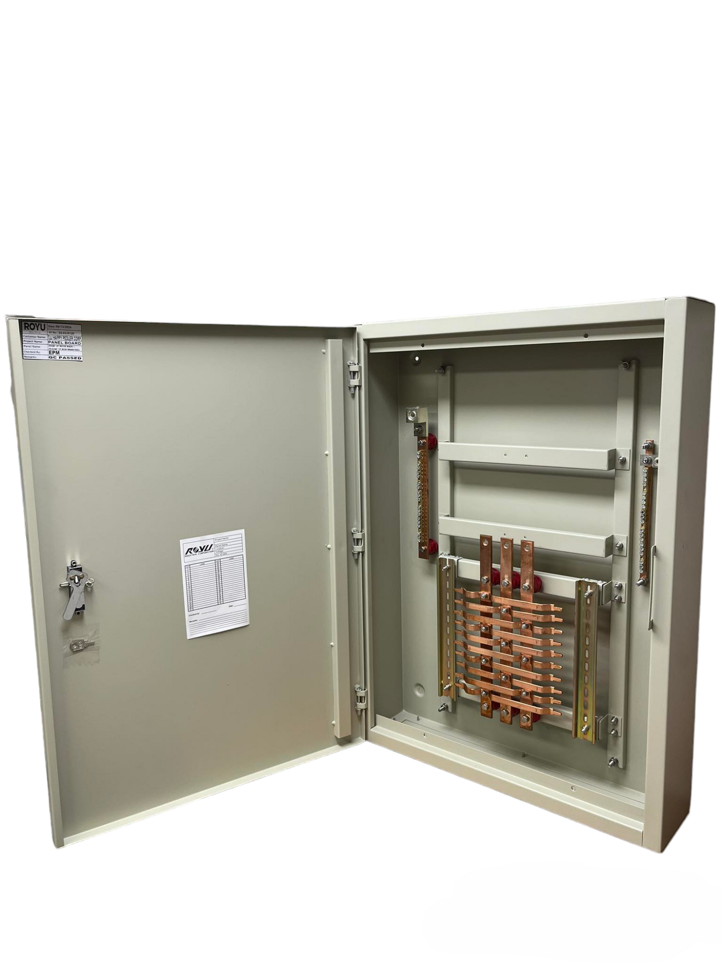 Schneider Royu Panel Board 250A 3 Pole MCCB electrical circuitry with open metal enclosure