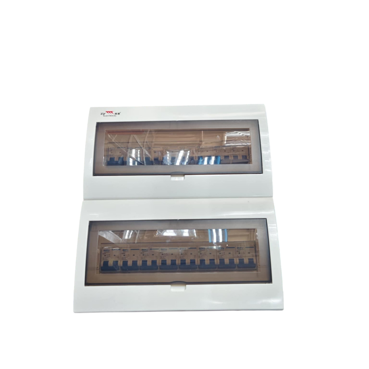 Panel Box with 15 Bus Bar 2 Pole Royu Breakers electrical circuitry component with transparent covers