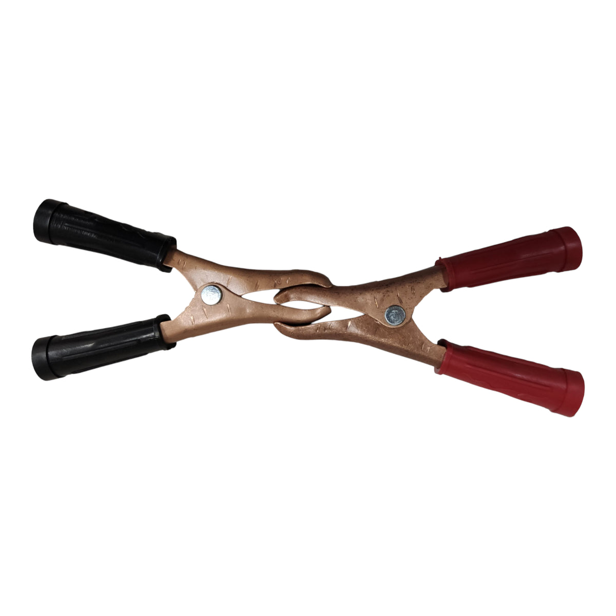 Panther battery clip 25 amp made of durable metal with red and black rubber grips for secure connections