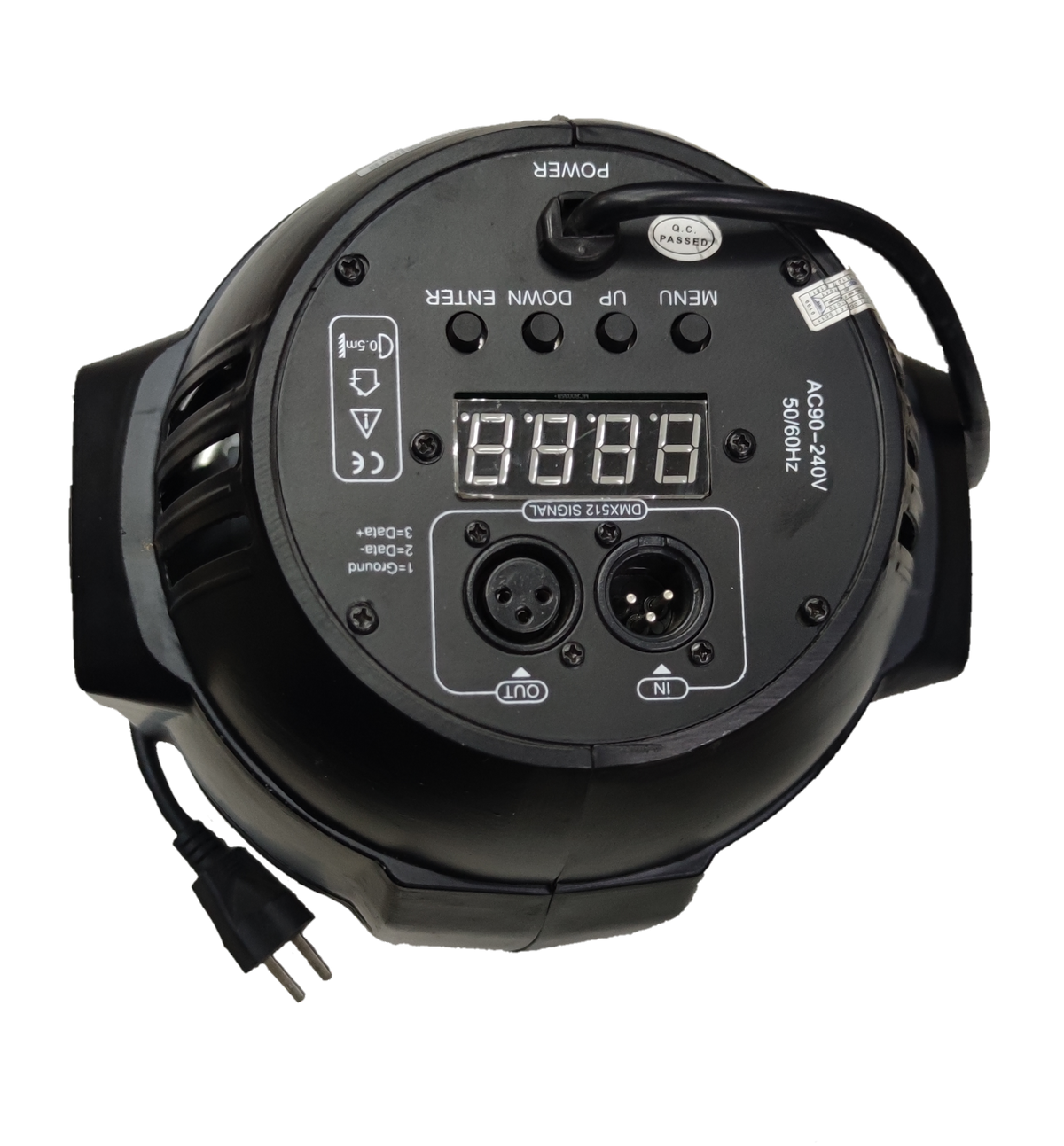 PAR LED 54 220V with DMX Signal Input black stage light with power cord and control buttons