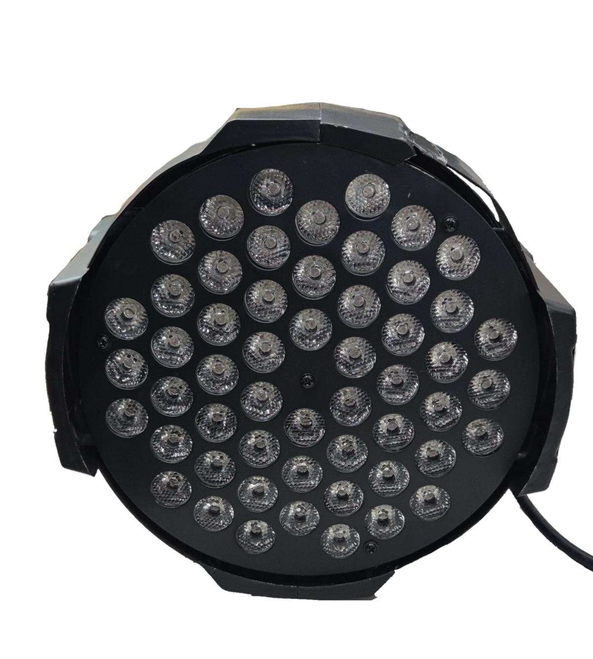 PAR LED 54 220V with DMX Signal Input round stage light with multiple LED bulbs in black housing