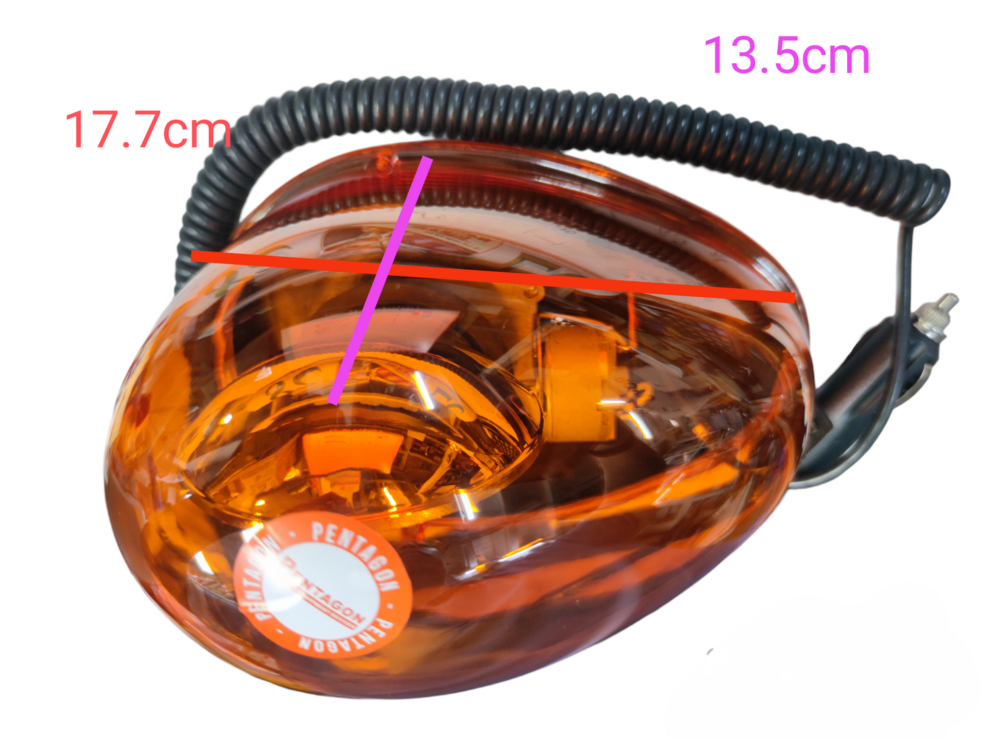 Warning Light Rotary Bulb Type 12V amber work and safety light with coiled power cord