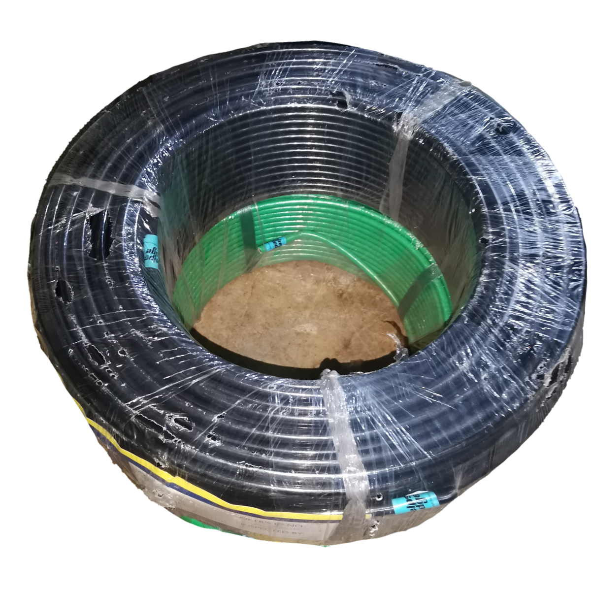 Phelps Dodge THHN Stranded Wire AWG 6 - White on a spool with multiple wire colors visible