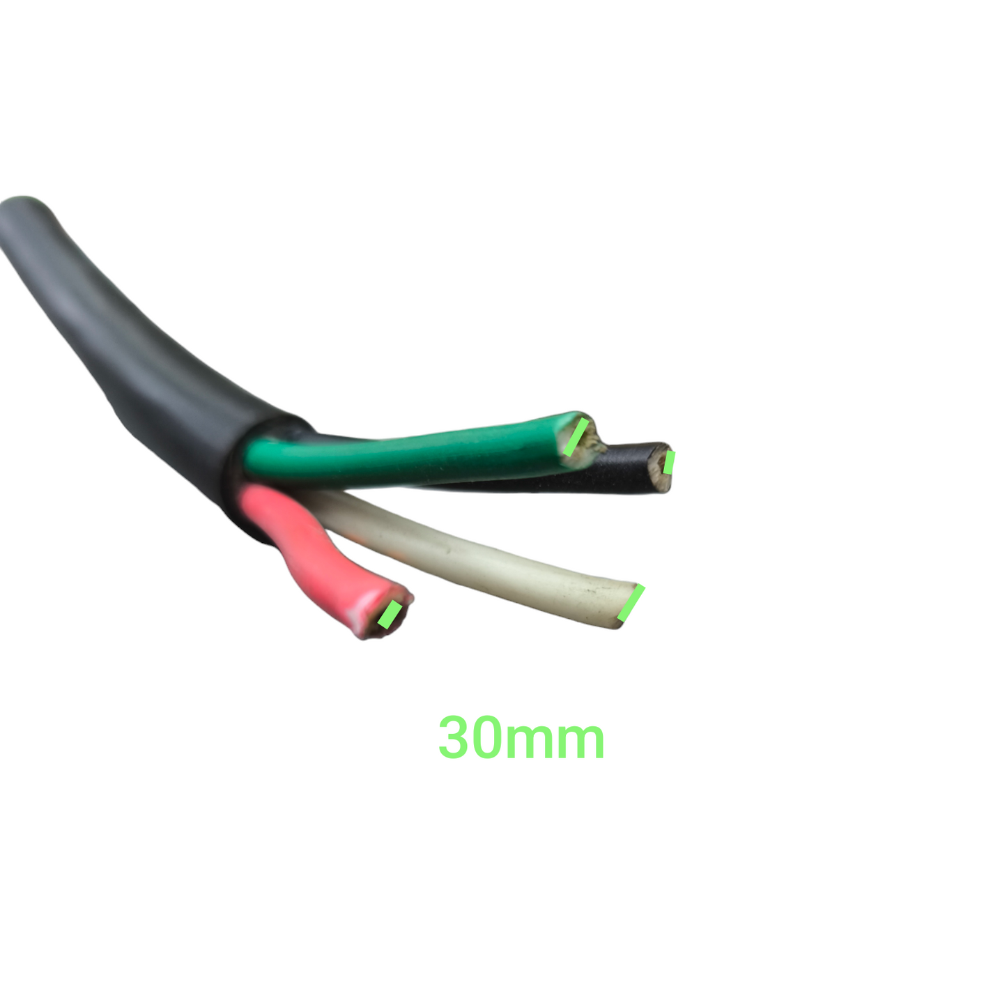 Phelps Dodge Royal Cord power cable 30mm 4 cores with exposed red white green and black wires