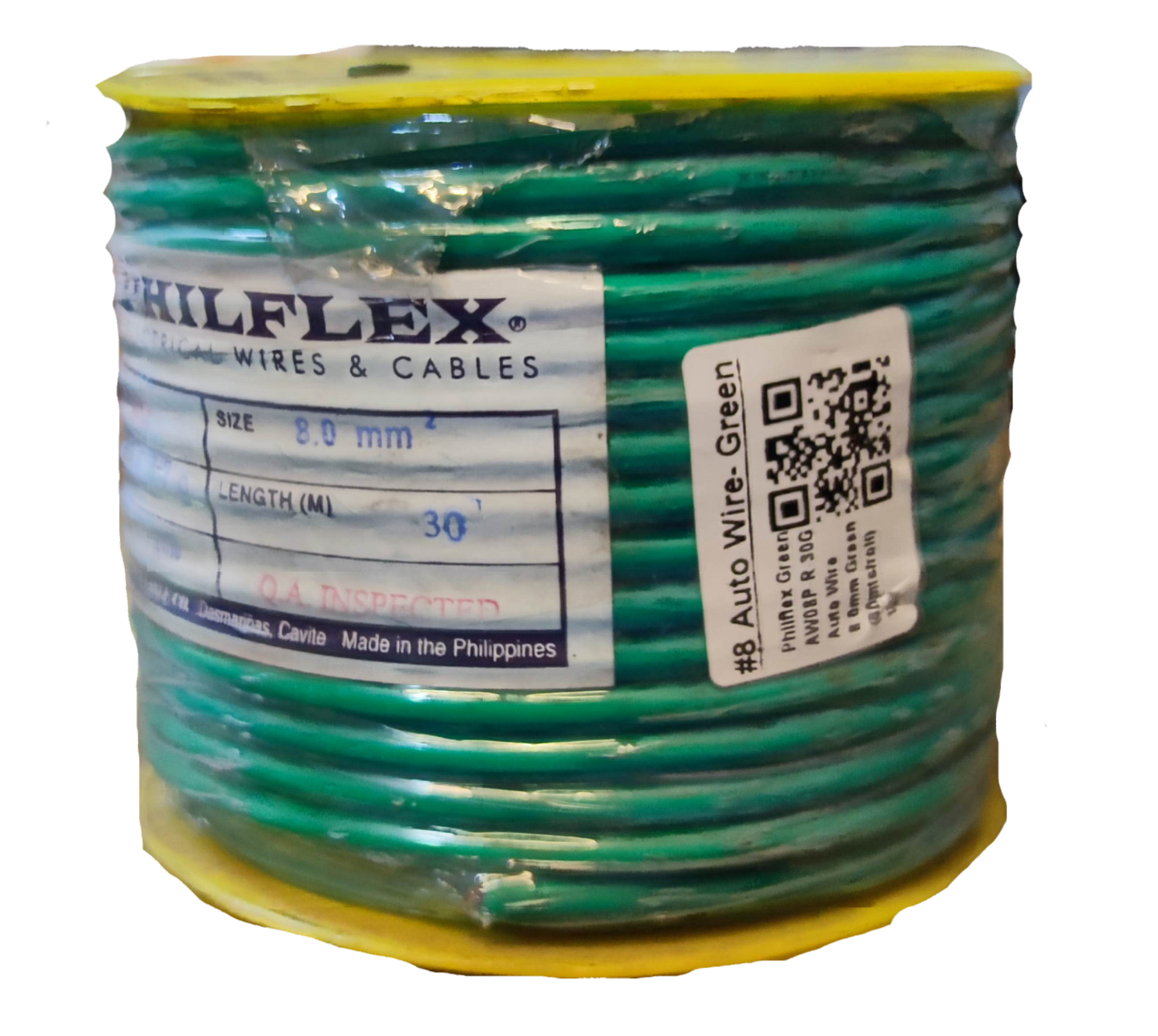 Philflex green Automotive Wire AWG 8 spool with 30 meters length for automotive use
