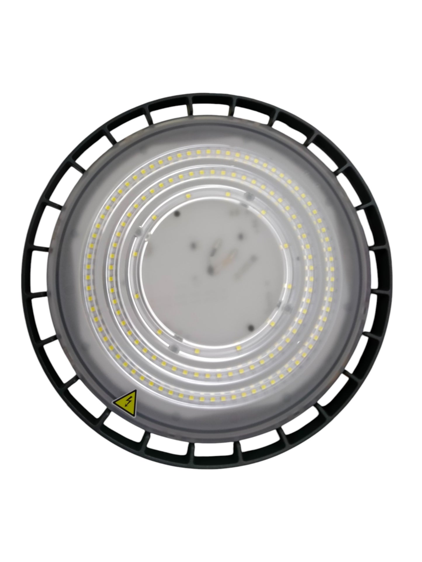 Philips 100W LED high bay light with circular LED array and black protective frame