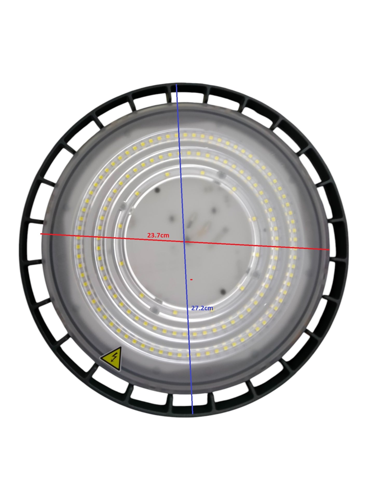 Philips 100W LED high bay light circular ceiling light with visible LED array and black protective frame