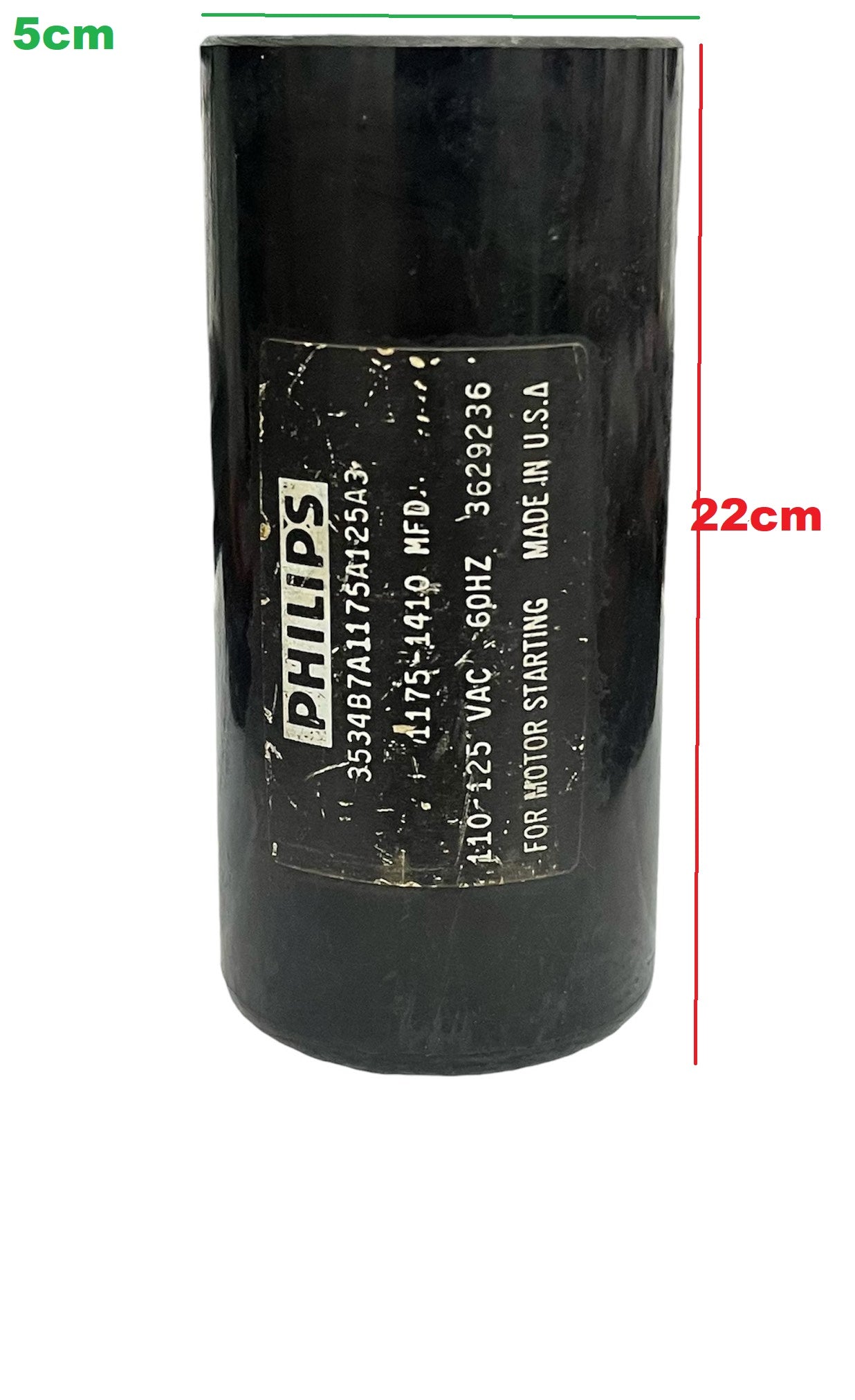 Philips 1175-1410MFD motor start capacitor black electrical part for motor starting