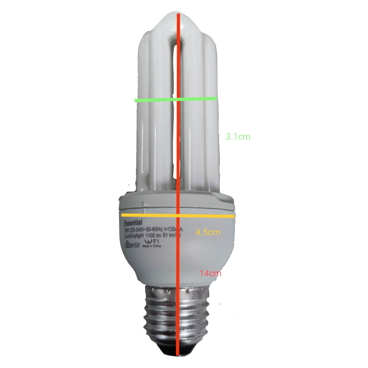 Philips 18W CFL E27 Daylight 6500K 220V Essential 3U