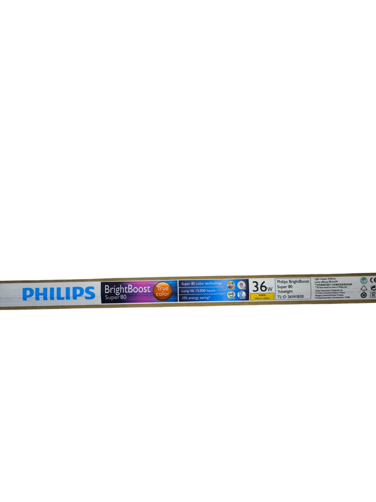 Philips 36W T8 Fluorescent Tube with BrightBoost technology and true color lighting in packaging