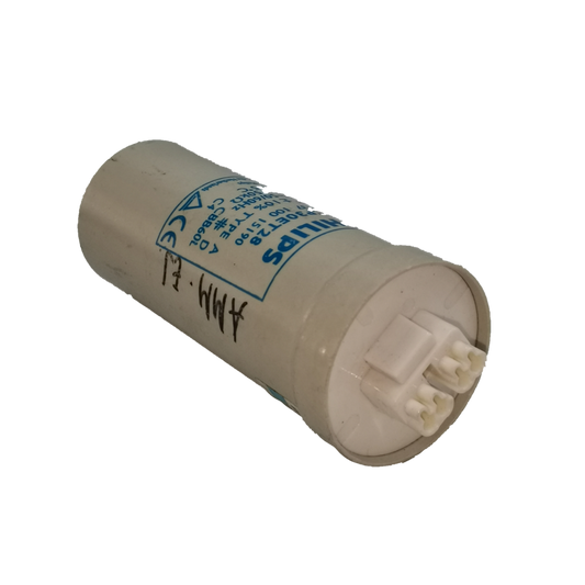 Philips Capacitor CP30ET28 30UF electrical component with cylindrical shape and connector pins