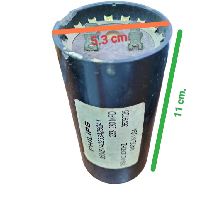 Philips Motor Starting Capacitor 233-280MFD 250V for enhancing motor efficiency and performance
