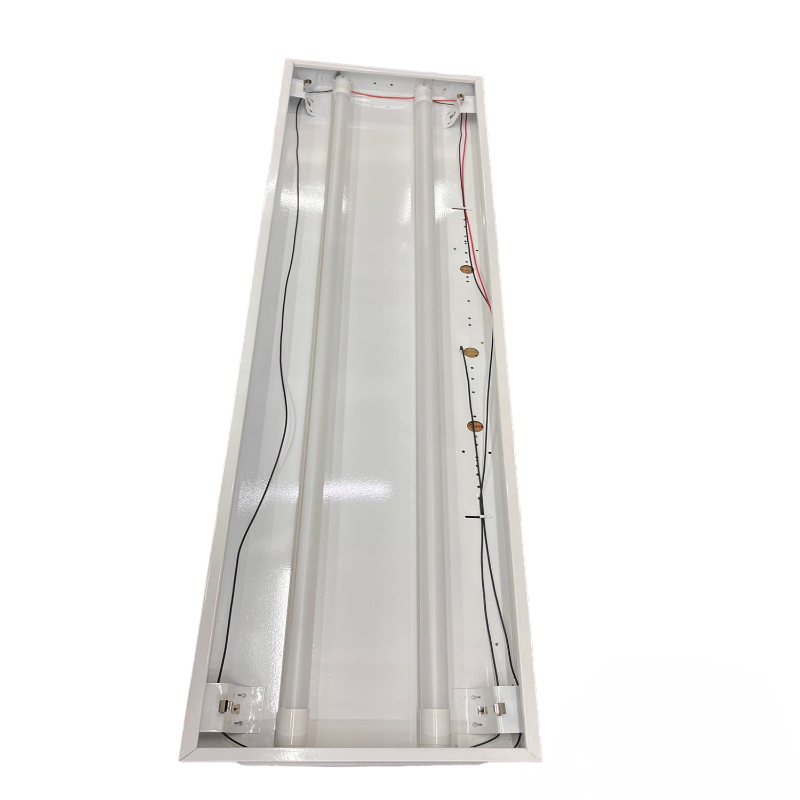 Philips T8 LED fluorescent tube 14W fixture ready for installation with wiring visible