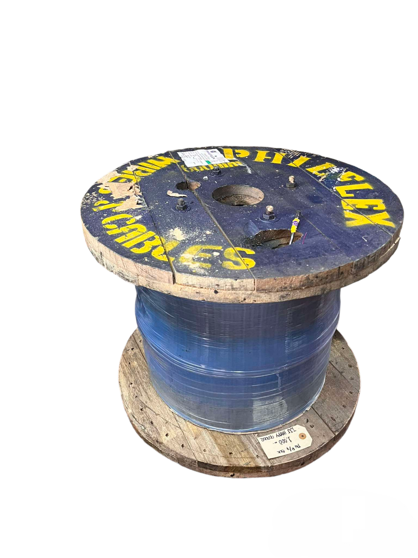 Philflex THHN wire 8.0 mm stranded spool with blue insulation on wooden reel