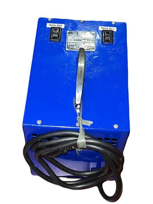 PIONEER step up step down transformer in blue with power switches and attached black cable