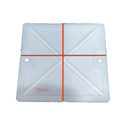 T&J 4 x 4 Square Box Cover electrical white plastic lid with screw holes and embossed design