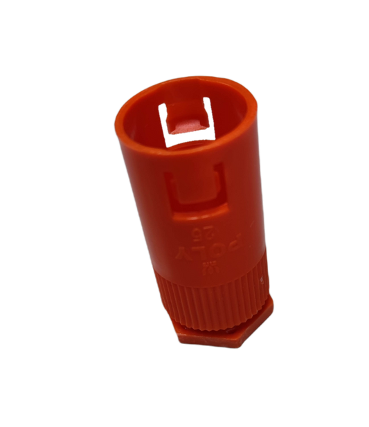Poly orange plastic Adaptor for PVC Flexible Hose with locking clip for electrical circuitry parts