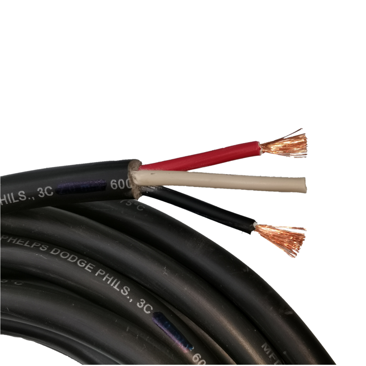 Phelps Dodge Power Cable AWG 14 3 Core with multiple colored wires for electrical connections