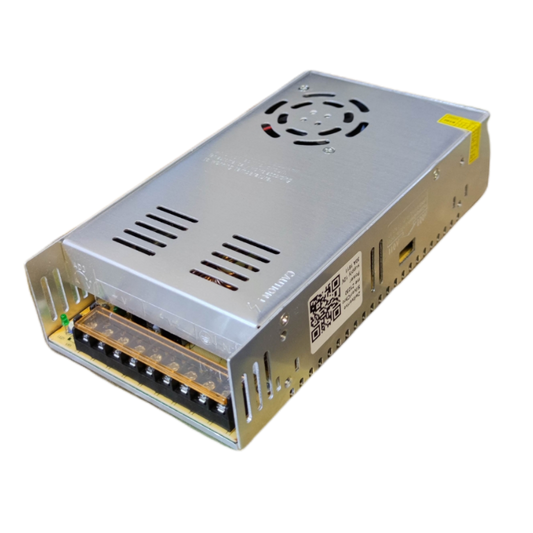 ZwitseRise Power Supply 12V 30A metal casing with cooling fan and terminal block connections