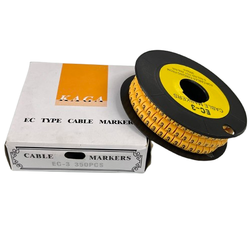 Cable "3" Marker 5.0mm to 7.2mm EC-3 Yellow, 350PCS