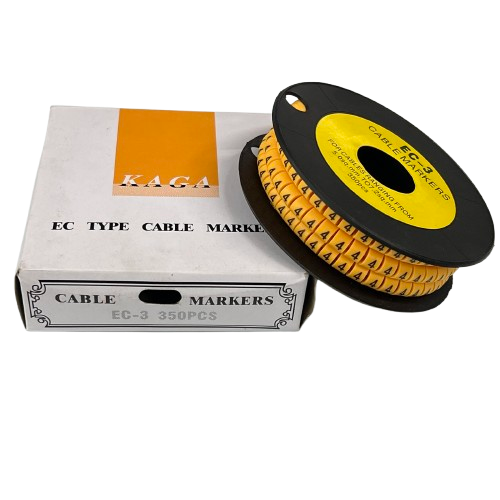 Cable (4) Marker 5.0mm to 7.2mm EC-3 Yellow, 350PCS