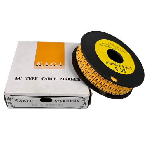 Cable (5) Marker 5.0mm to 7.2mm Yellow EC-3, 350PCS