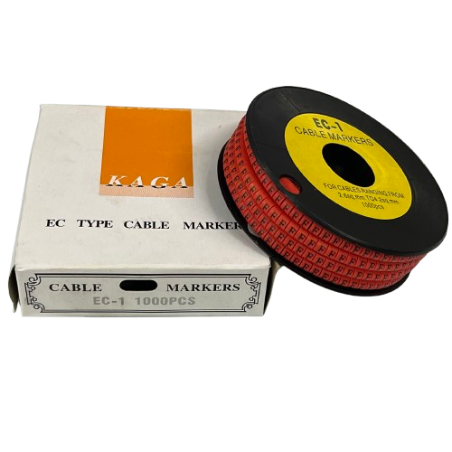 Cable Marker Red - F, 2.6mm to 4.2mm 1000pcs per Roll EC-1