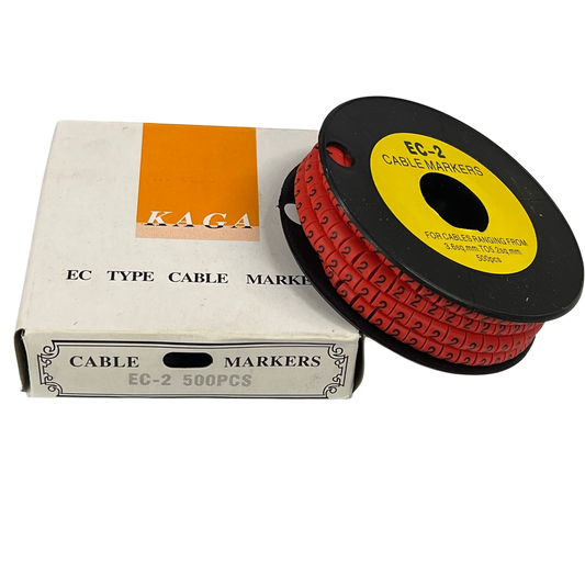 Grippes (2) Cable Marker 3.6mm to 5.2mm 500pcs per Roll Red Wire Tagging