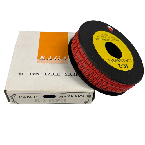 Grippes (3) Cable Marker 3.6mm to 5.2mm 500pcs per Roll Red Wire Tagging