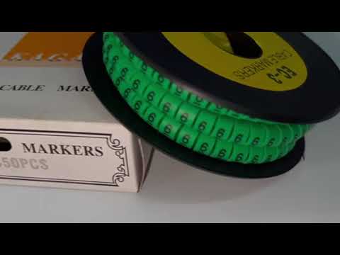Cable "6" Marker 5.0mm to 7.2mm Green EC-3G, 350pcs