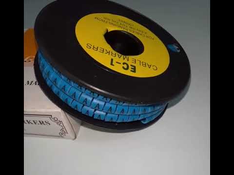 Grippes (A) Cable Marker 3.6mm to 5.2mm Color Blue 1roll 500pcs EC-2B