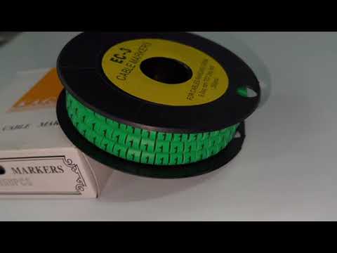 Cable "1" Marker 5.0mm to 7.2mm EC-3G 350pcs Green