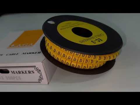 Cable "D" Marker 5.0mm to 7.2mm Yellow EC-3, 350PCS