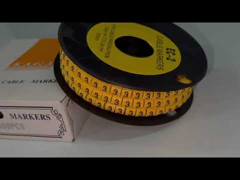 Grippes Cable Marker "3" 3.6mm to 5.2mm Color Yellow 1roll 500pcs EC-2Y