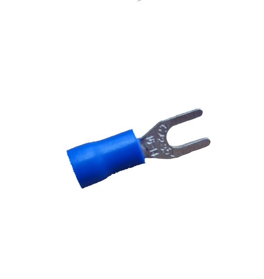 Y type terminal lugs with blue insulation spade fork crimp connector for electrical circuitry parts made in China