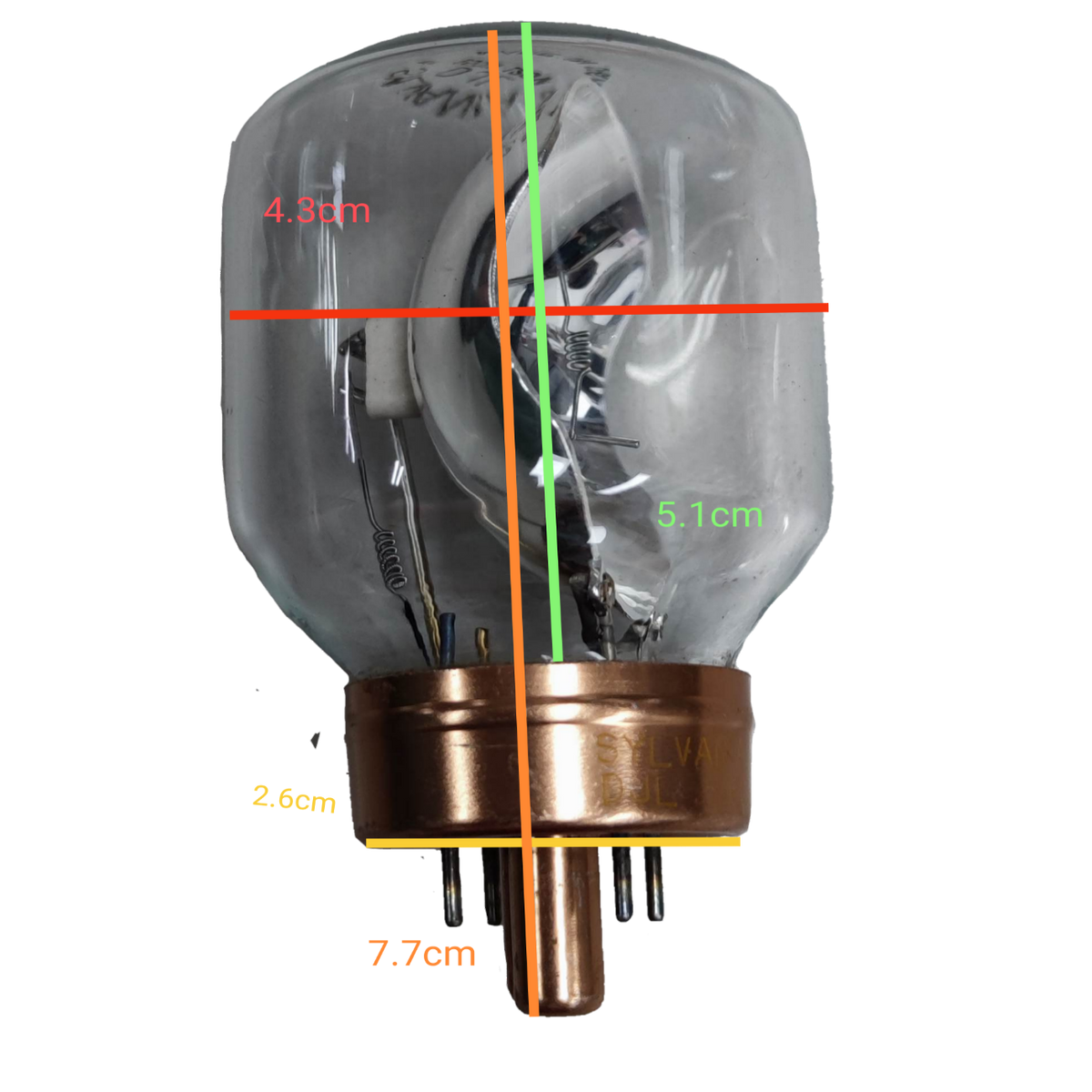 Sylvania 150W 120V Projector Lamp 4 Pins incandescent bulb with clear glass and copper base