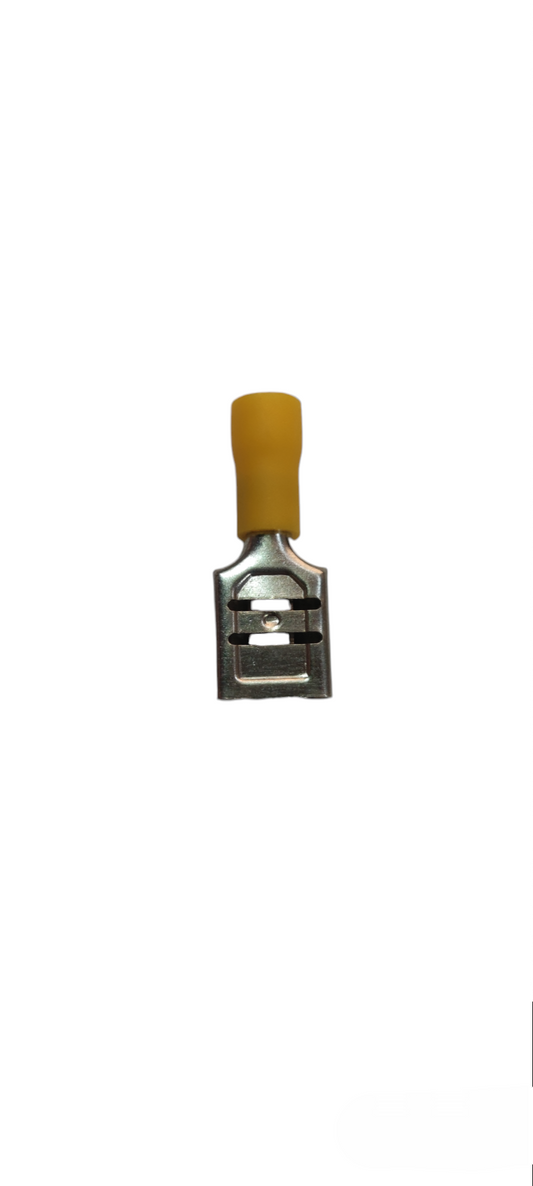 Yellow insulated crimp spade connector for electrical wiring 5.5mm Wire 10mm with Insulation single female terminal
